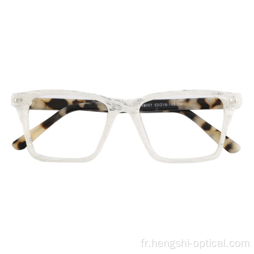 Fashion Mens White Modern Transparent Eyeglass Optical Acetate Cadre pour les filles